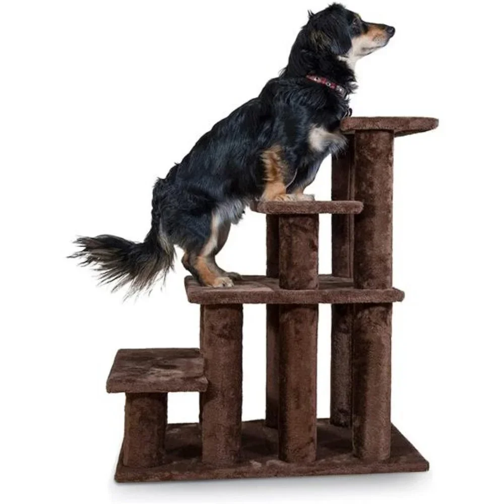 Steady Paws Multi-Step Pet Stairs for High Beds & Sofas - Brown, 4-Step